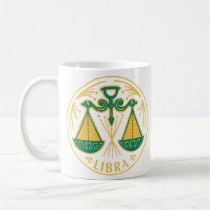 Taza De Café Rótulo Libra del Zodiac