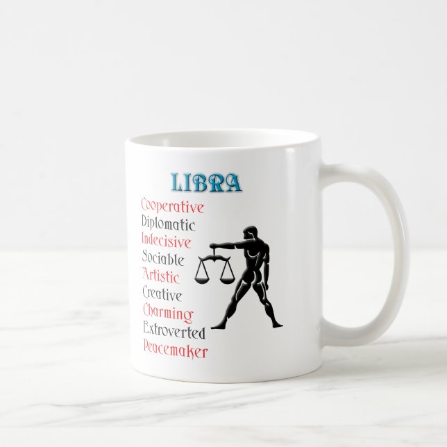 Taza De Café Rótulo Libra Horoscope Zodiac (Derecha)