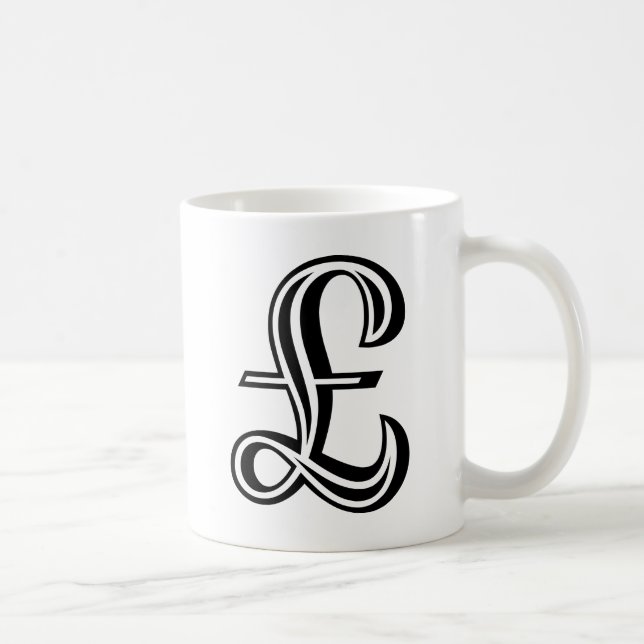 Taza De Café Rótulo Libra - Negro (Derecha)
