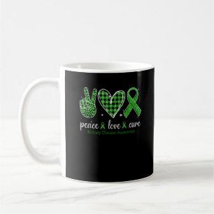 Taza De Café Rótulo mano Paz Amor Cura Enfermedad Riñón