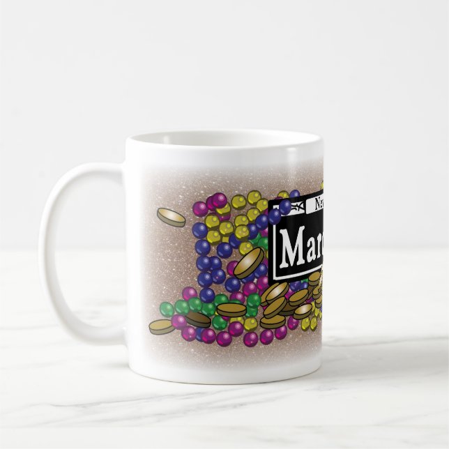 Taza De Café Rótulo Mardi Gras - Café Purpurina de oro (Izquierda)