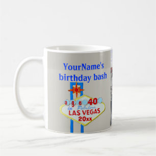 Taza De Café Rótulo personalizado de la fiesta de cumpleaños 