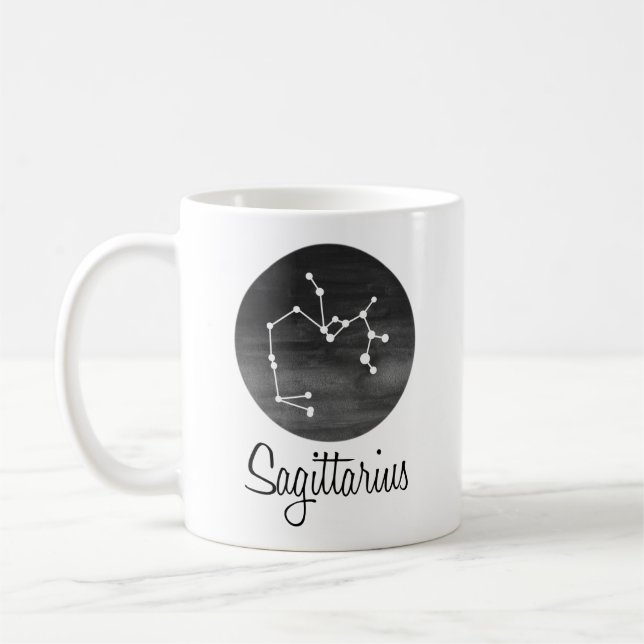 Taza De Café Rótulo sagitario, constelación, zodiaco (Izquierda)
