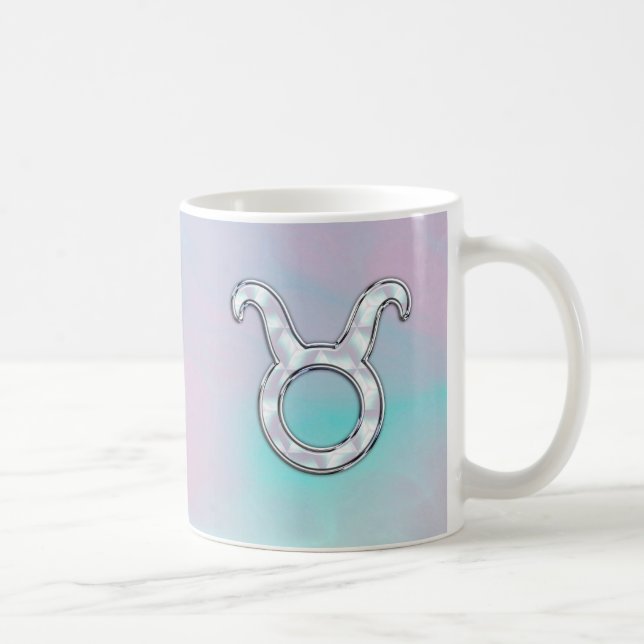 Taza De Café Rótulo Taurus al estilo de Pearl Nacre (Derecha)