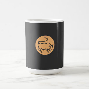 Taza De Café Rótulo Taurus Zodiac Moderno Llanura Minimalista E