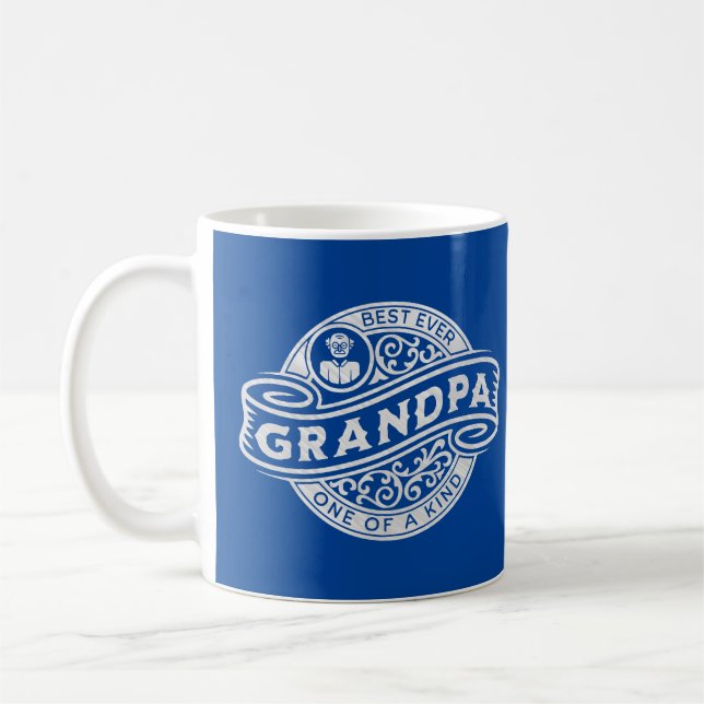 Taza De Café Rótulo Vintage de Grandpa Silver (Izquierda)