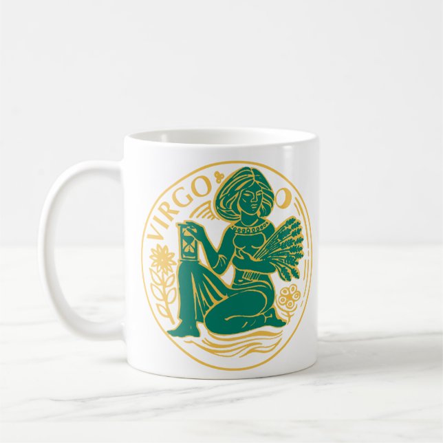 Taza De Café Rótulo Virgo del Zodiaco (Izquierda)