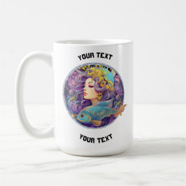 TAZA DE CAFÉ RÓTULO ZODIAC DE PISCES PERSONALIZADOS