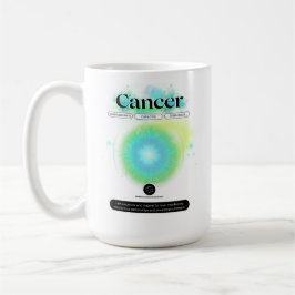 Taza De Café Rótulo Zodiaco moderno Cáncer Cita Elemento Agua