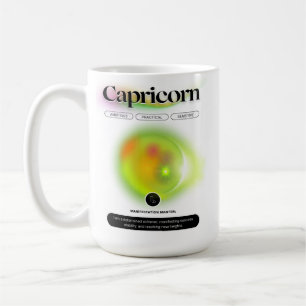 Taza De Café Rótulo Zodiaco moderno Capricornio Cita Elemento T