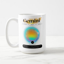 Taza De Café Rótulo Zodiaco moderno Elemento Aire De Cita Gemin
