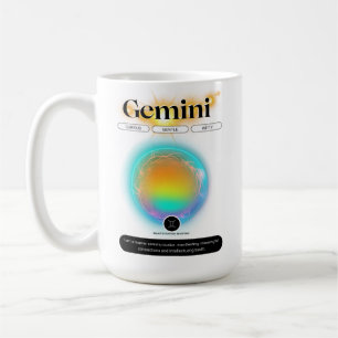 Taza De Café Rótulo Zodiaco moderno Elemento Aire De Cita Gemin