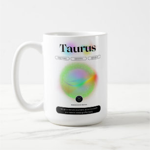 Taza De Café Rótulo Zodiaco moderno Taurus Cita Elemento Tierra