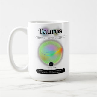Taza De Café Rótulo Zodiaco moderno Taurus Cita Elemento Tierra