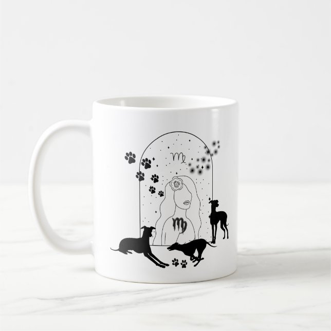 Taza De Café Rótulo zodiaco y Mascotas coincidentes. Virgo - Gr (Izquierda)