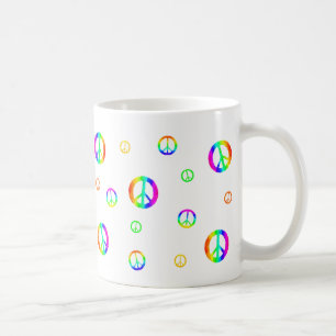 Taza De Café Rótulos al azar de la paz