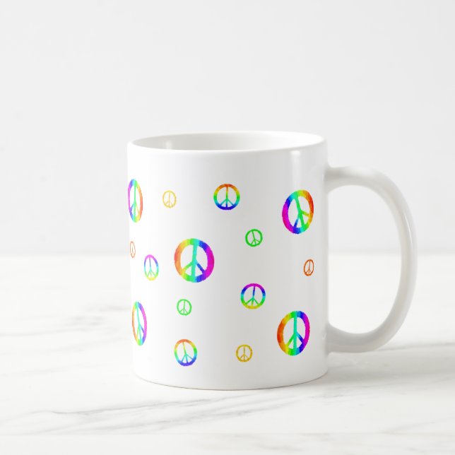 Taza De Café Rótulos al azar de la paz (Derecha)