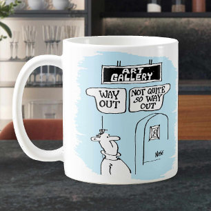 Taza De Café Rótulos de la Galería de Arte "Salida" y diversión