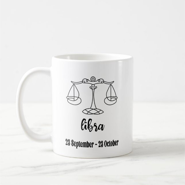 Taza De Café Rótulos Libra y Zodiac (Izquierda)