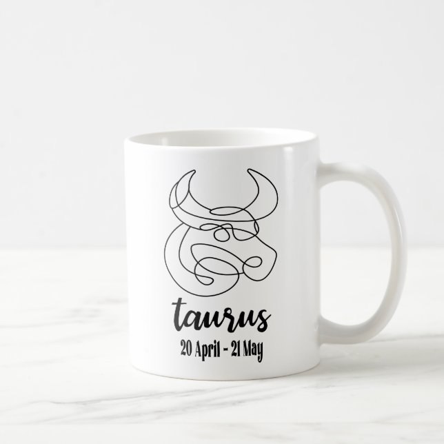 Taza De Café Rótulos Taurus, Zodiac (Derecha)