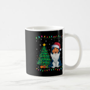 Taza De Café Rough Collie Dog Santa Hat Hombres Mujeres Niños N