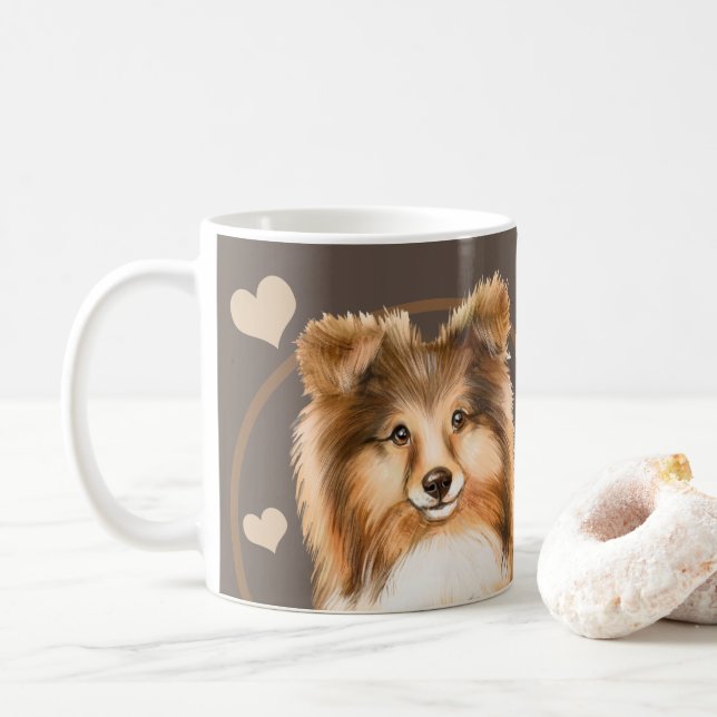 Taza De Café Rough Collie Sheltie Perro Cada Snack Que Haces (Con donut)