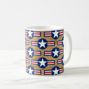 Taza De Café ROUNDEL MILITAR ESTADOUNIDENSE - Camo del desierto