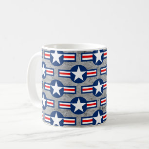 Taza De Café ROUNDEL MILITAR ESTADOUNIDENSE - Camo Gris