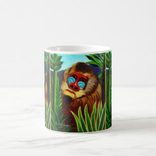 Taza De Café Rousseau - mandril en la selva (adaptación)