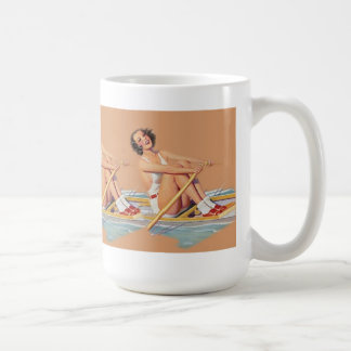 Taza De Café Rowing modelo del barrido de las mujeres