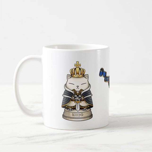Taza De Café Royal Cat Chess King Piece (Izquierda)