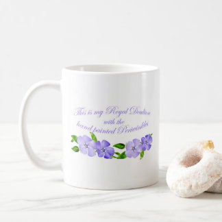 Taza De Café Royal Doulton con perwinkles pintados a mano