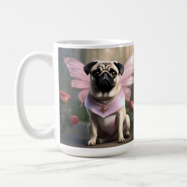 Taza De Café Royal Pug: El hada princesa de los reinos encantad (Izquierda)