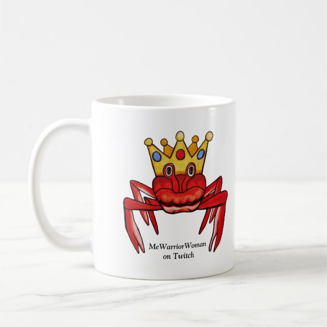 Taza De Café Royalty del cangrejo, MeWarriorWoman en Twitch (Izquierda)