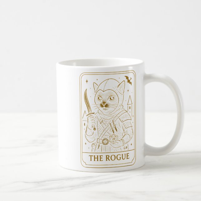 Taza De Café Rpg Gamer Rogue D20 Dice Nerdy Geek Cat Men (Derecha)