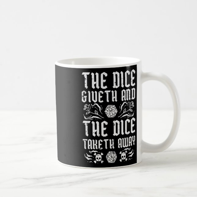 Taza De Café Rpg Giveth Taketh Funny Gamer Men Boys Kids  (Derecha)