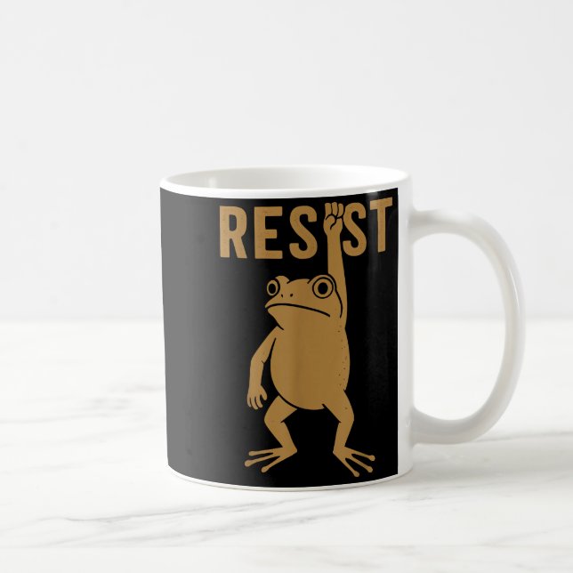 Taza De Café Rtland Frog Funny City Art - Rtland Frog Protest  (Derecha)
