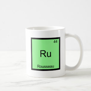 Taza De Café Ru - Rousseau Elemento Divertido Química Símbolo T