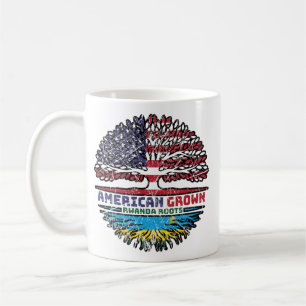 Taza De Café Ruanda Ruanda Estados Unidos Bandera de raíces de