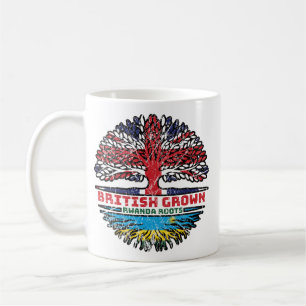 Taza De Café Ruanda Ruanda Reino Unido Bandera de las raíces de