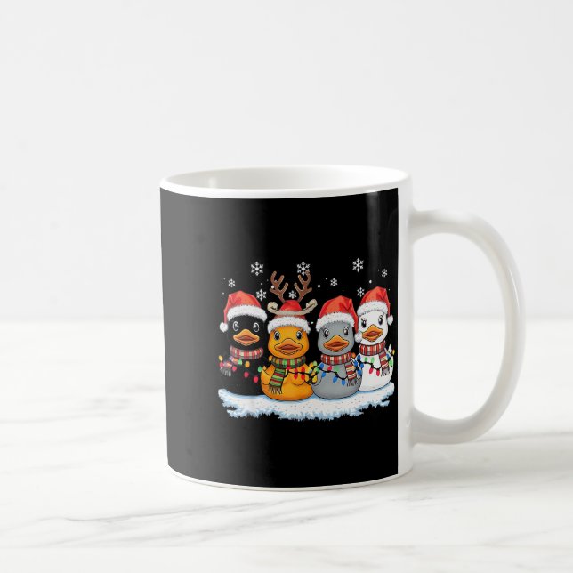 Taza De Café Rubber Duck Squad Christmas Light Reindeer Crew Xm (Derecha)