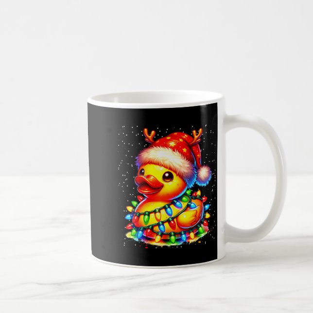Taza De Café Rubber Duck Squad Christmas Light Reindeer Crew Xm (Derecha)
