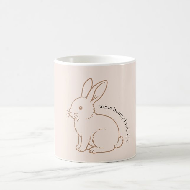 Taza De Café Rubor Algún Conejo Te Ama Boceto (Centro)