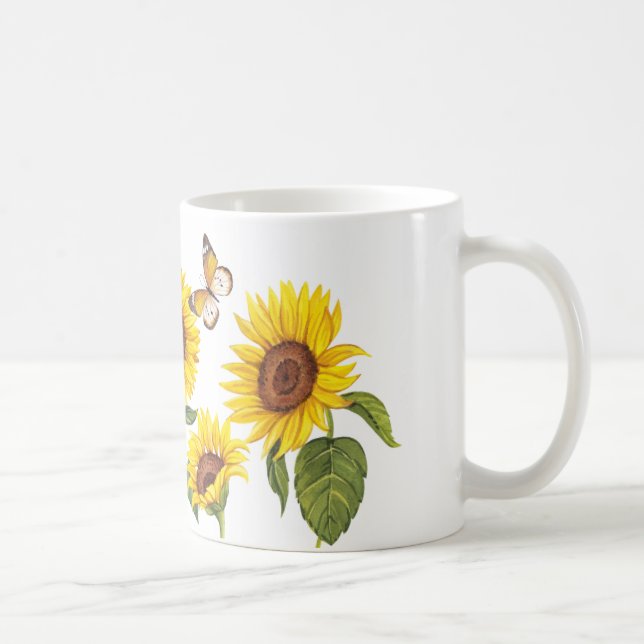 Taza De Café Rubor Bloom | Elegante Mug Floral Rosa (Derecha)