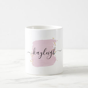 Taza De Café Rubor Brush Stroke Gold Dots Coffee Mug
