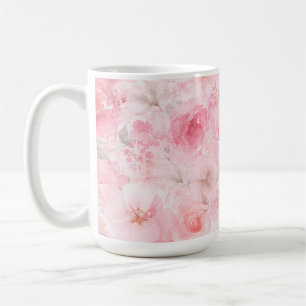 Taza De Café Rubor Flor de Acuarela Floral