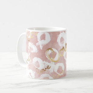Taza De Café Rubor Rosa Oro Blanco XOXO Amor