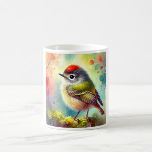 Taza De Café Ruby crowned Kinglet 050724AREF114 - Watercolor