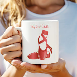 Taza De Café Ruby Red Ballet Slips con nombre Danza