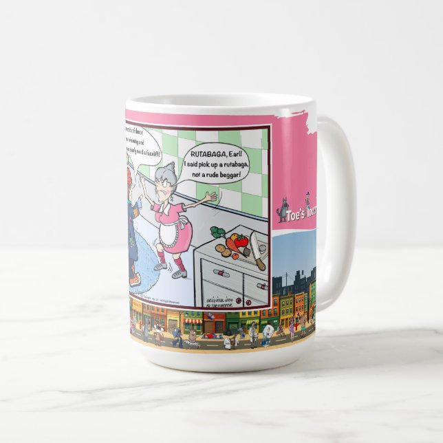 Taza De Café Rude Beggar | Literal Wordplay Humor Classic (Anverso derecho)